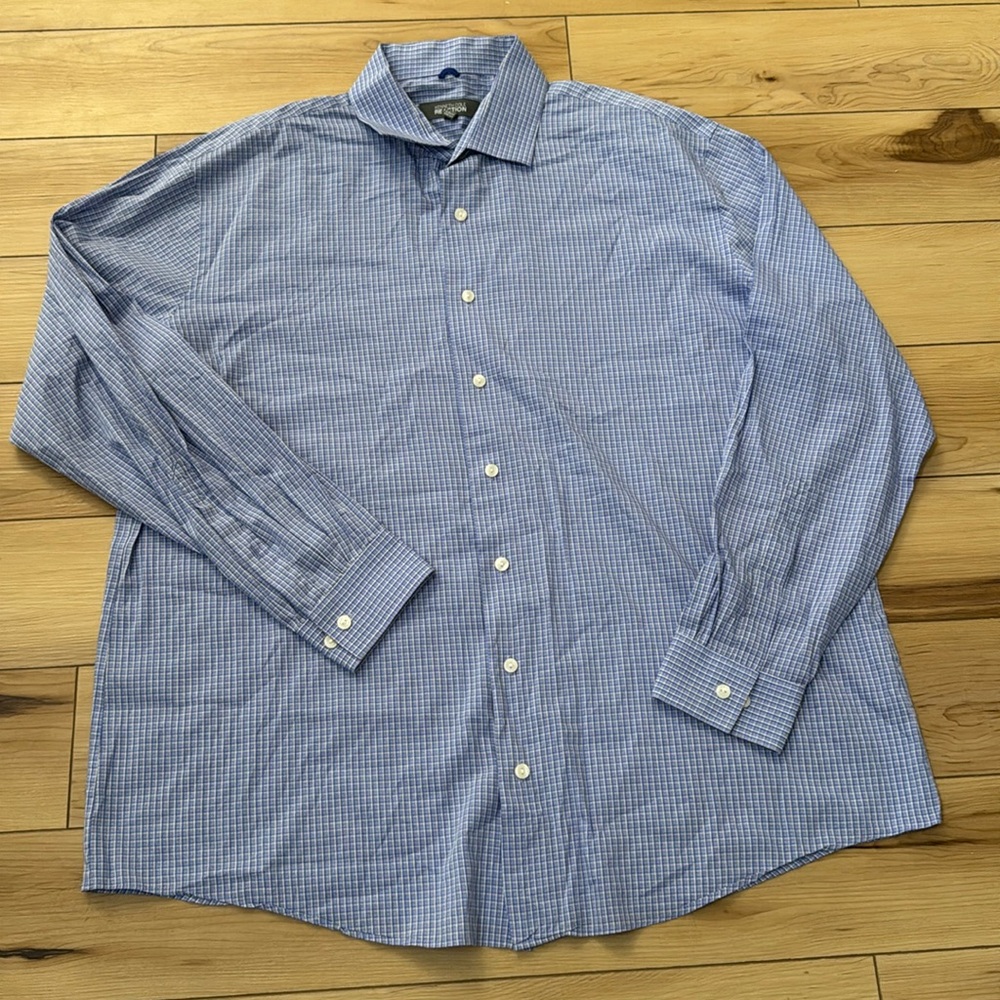 Kenneth Cole Reaction Slim fit Blue Dress Shirt XL